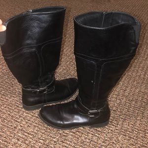 Black knee high boots